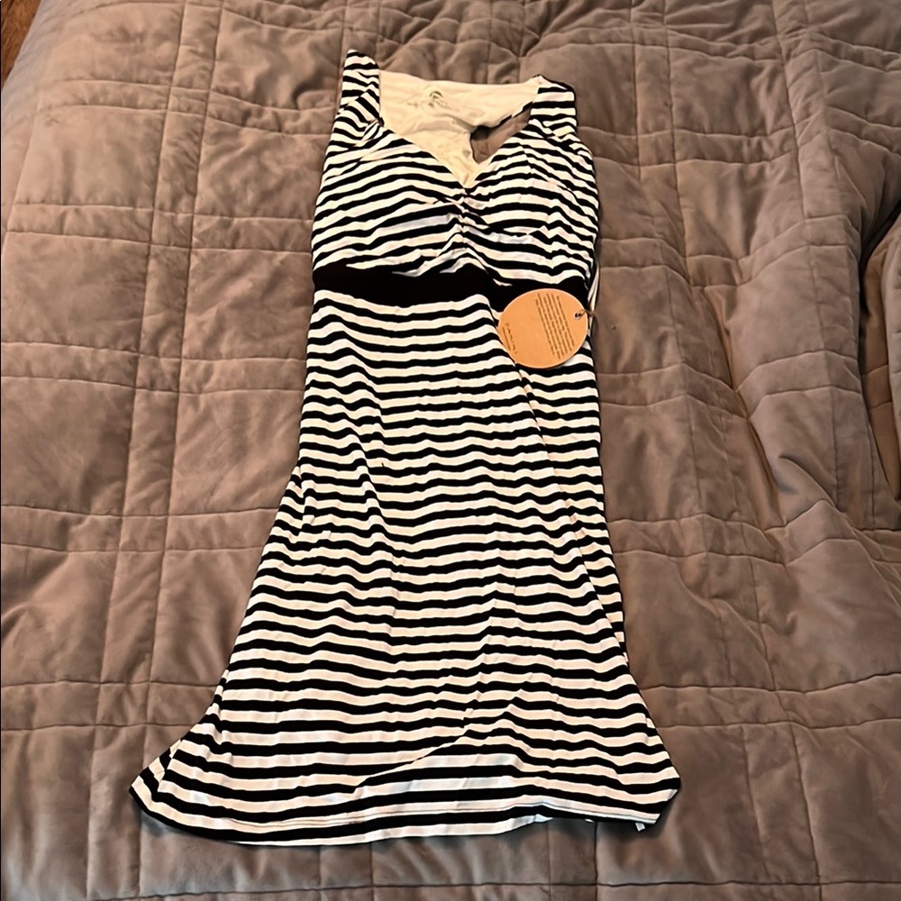 Black and White Striped Dress